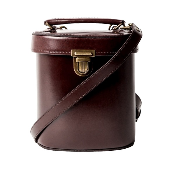 BEARA BEARA Handbags - BEARA BEARA CURVED VINTAGE ALEX LEATHER BROWN HANDBAG